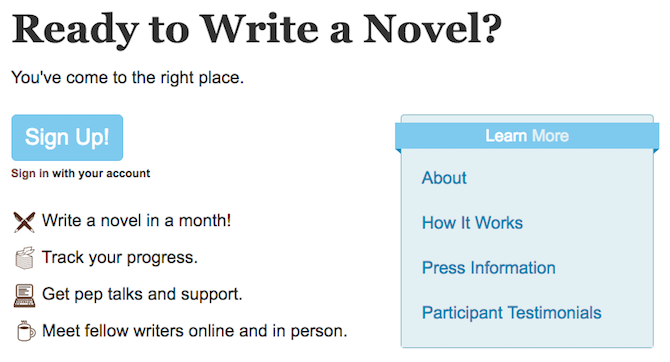 nanowrimo kirjutada romaan