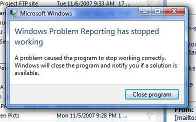 Windowsi programmide teatamise tõrge