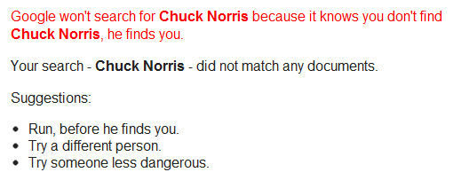 google'i otsing kus on chuck norris