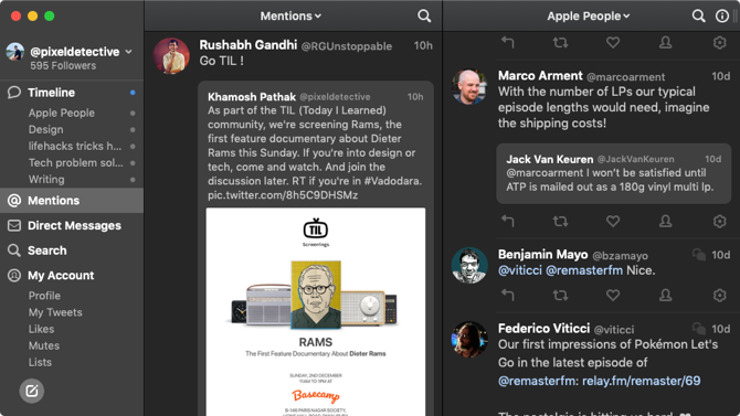 Tweetbot 3 tume režiim