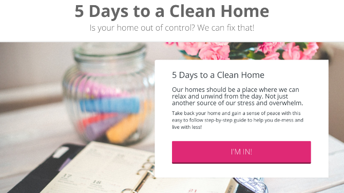Lihtsalt organiseeritud kodus korraldatakse teie kodu puhastamiseks e-posti teel viis päeva tasuta kursus 