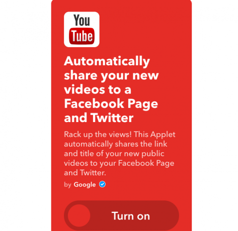 youtube ifttt jagage twitteris ja facebookis