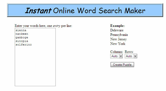 10 veebisaiti sõnaotsingu mõistatuste tegemiseks ja printimiseks Word Search10