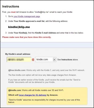 Klip.me saadab Kindle