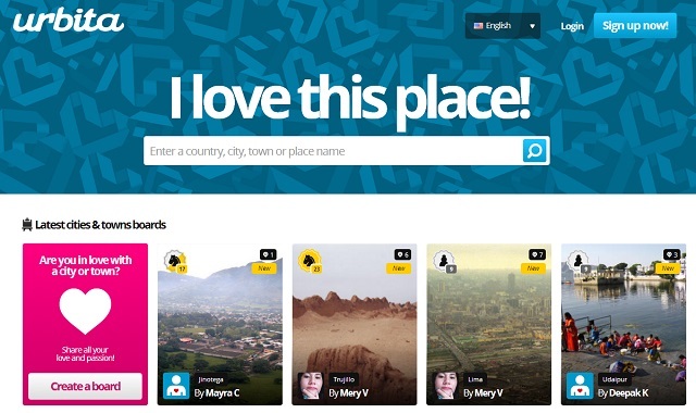 Planeerige tulevasi puhkusi nende Pinterest-Style veebisaitide asukohtadega urbita koduleht