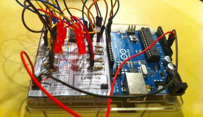 Arduino programmeerimine - vahetustega registritega mängimine (a.k.a veelgi rohkem LEDe) kokkupandud vahetusregistrite õpetus