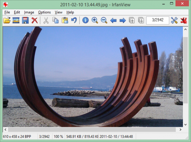 See on ühe parima Windowsi programmi ekraanipilt. Selle nimi on IrfanView Image Viewer