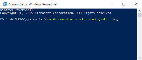 powershell dev litsents