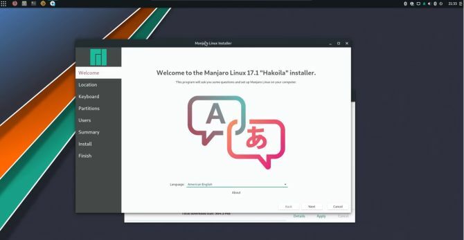 manjaro linux distro käivitamine