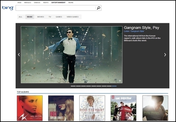 Suurem kui Google: parimad bitid Bing Bing Entertainment Music1