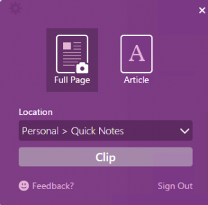 Saatke Chrome'ist teenusele OneNote