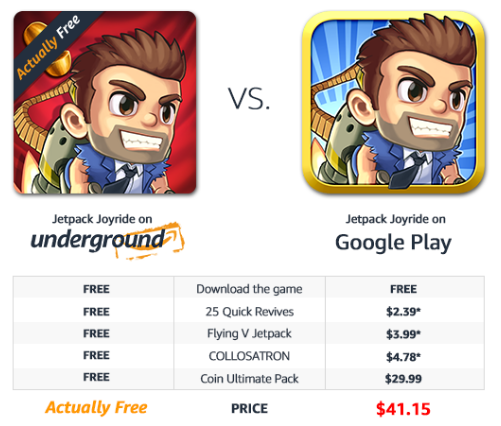 Google Play vs. Amazon Appstore: kumb on parem? jetpack joyride amazon