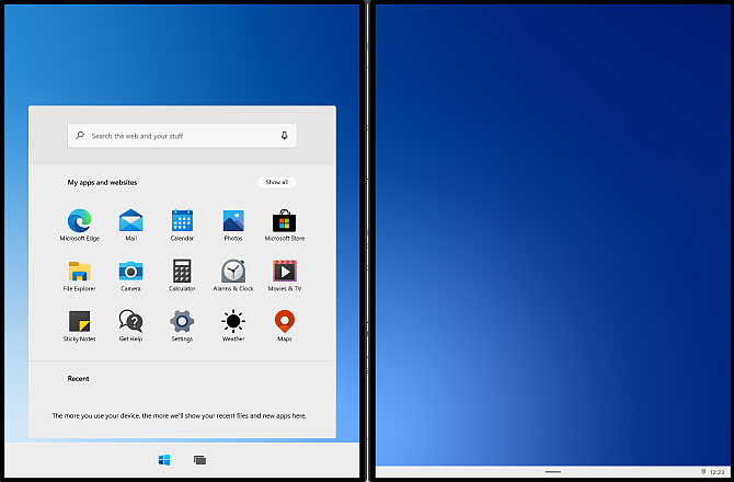 Windowsi 10-kordne avaleht kahe ekraaniga
