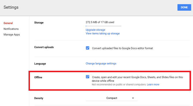 google drive offline seade