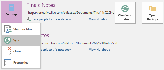 OneNote'i sünkroonimise märkused