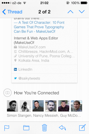 Tooge LinkedIni jõud oma iPhone Apple Mailisse LinkedIn Intro 2013 10 24 21 abil