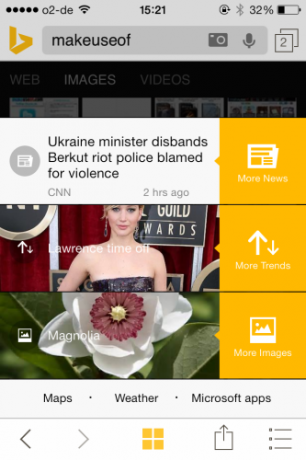 Bing iPhone'i jaoks annab teile mõned uued funktsioonid, millega saate tutvustada 2014 02 26 15