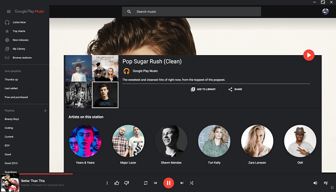 google play music desktop player tume teema