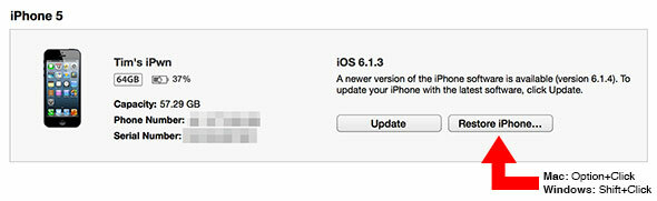 Kuidas pääseda juurde iOS 7 beetaversioonile (ja madalamale versioonile iOS 6) ipsw taastada