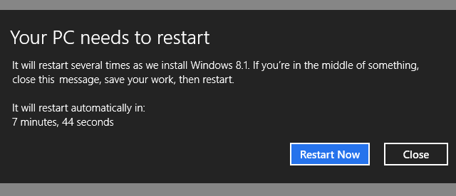 Windows 8.1. Installimise taaskäivitamine