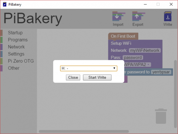 MakeUseOf Linux PiBakery kirjutamine SD-kaardile