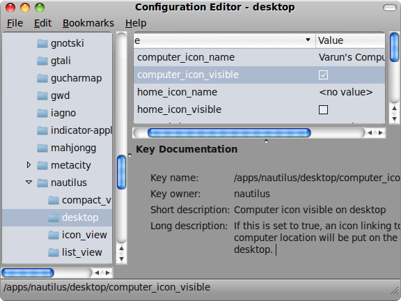 Kuidas panna kodu, arvuti või prügikasti ikoonid Ubuntu Desktopi gconftoolile