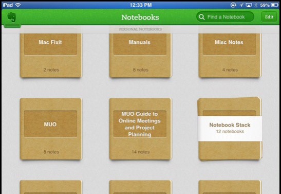 evernote rakenduse ipad