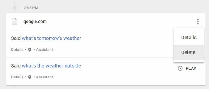 google home kustutamiskäsud