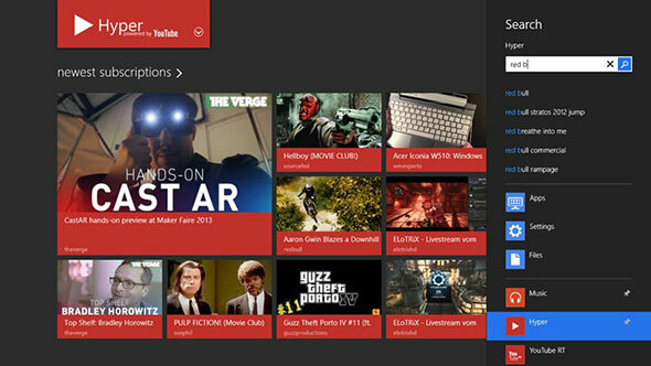 Hyper for YouTube: laadige alla ja vaadake YouTube'i videoid Windows 8 moodsa kasutajaliidese hüper1 abil