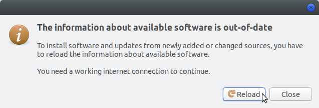 Ubuntu 17.10 saadaoleva tarkvara kohta teabe uuesti laadimine