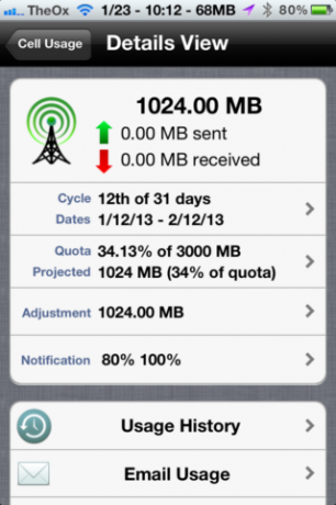 Kasutage Data Masterit oma iPhone'i andmekasutuse jälgimiseks [iOS, piiratud aja jooksul] 2013 01 23 10