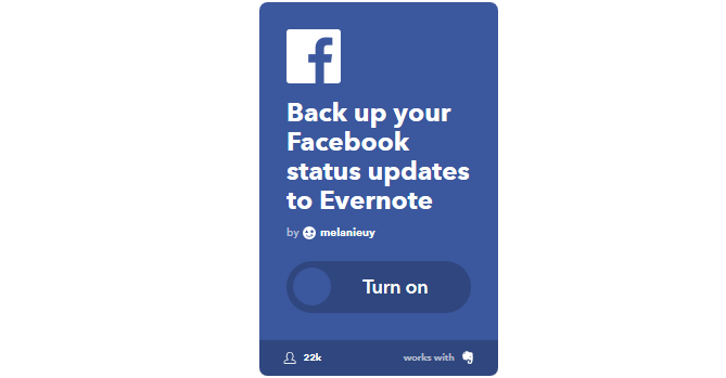Ülim IFTTT juhend: kasutage veebi kõige võimsamat tööriista nagu Pro 32IFTTT FBStatusToEvernote