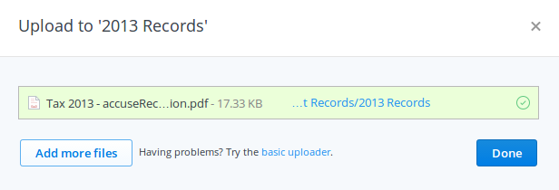 Dropbox-faili üleslaadimine