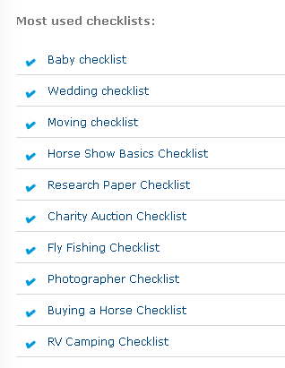 Checklist.com: tasuta kontrollnimekirjade andmebaasi kontrollnimekiri2