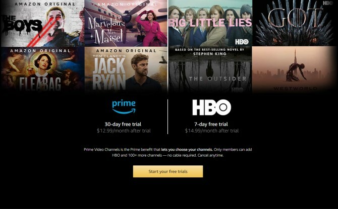 Amazon Prime HBO tasuta prooviversioon