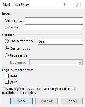 Kuidas luua professionaalseid aruandeid ja dokumente Microsoft Word Marki sisenemise indeksis