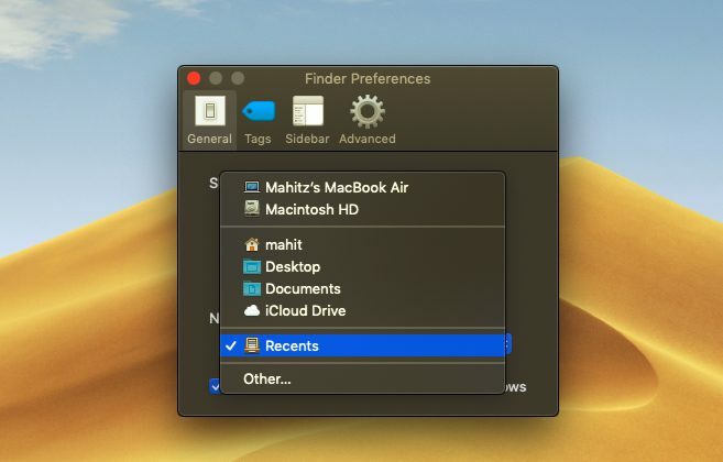 macos finder vaikekataloog