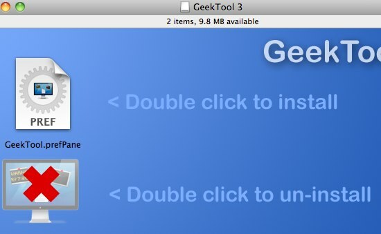 GeekTool - teabe kuvamine Macis stiilis 01a GeekTool 3 installimise kohta