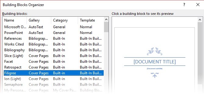 Kuidas luua professionaalseid aruandeid ja dokumente rakenduses Microsoft Word Building Blocks Organizer