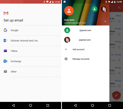 Android Gmail Lisage muud meilikontod