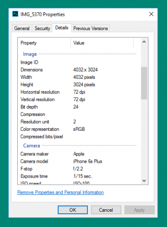 Fotode isikliku teabe eemaldamine Windows 10 foto atribuutides 1