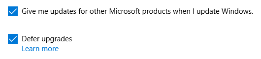 Windows 10 täpsemad suvandid