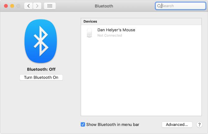 Lülitage Mac Süsteemi eelistuste nupul Bluetooth sisse