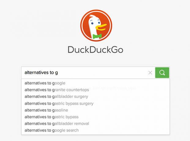 Aidake lõpetada Google'i otsingumootor: kasutage mõnda muud duckduckgo