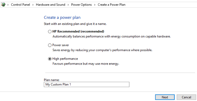 Uue energiarežiimi loomine Windows 10-s