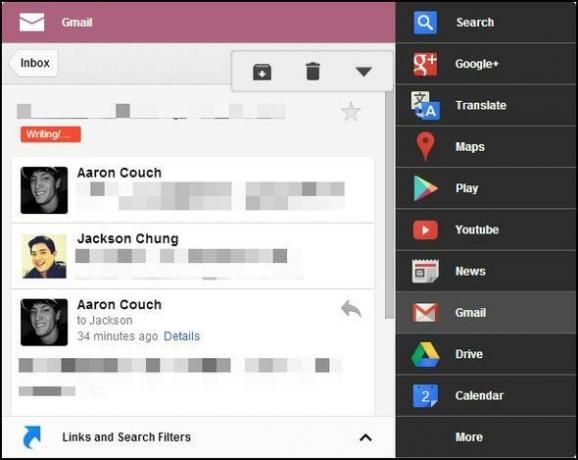 Must menüü: pääsete kõigile Google'i teenustele juurde ühes menüüs [Chrome] Gmail Convo