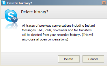 Kustutage Skype'is ajalugu ja küpsised