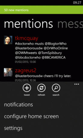 Windowsi telefoni twitteri rakendus