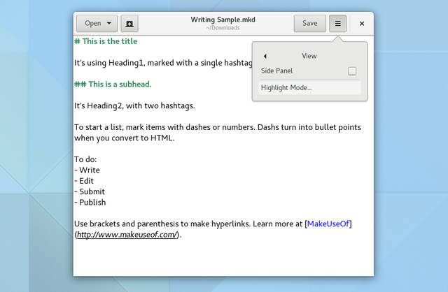 KirjutamineLinux-Gedit-Markdown