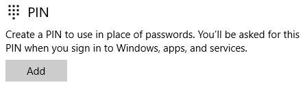 Windows 10 loob pin parooli